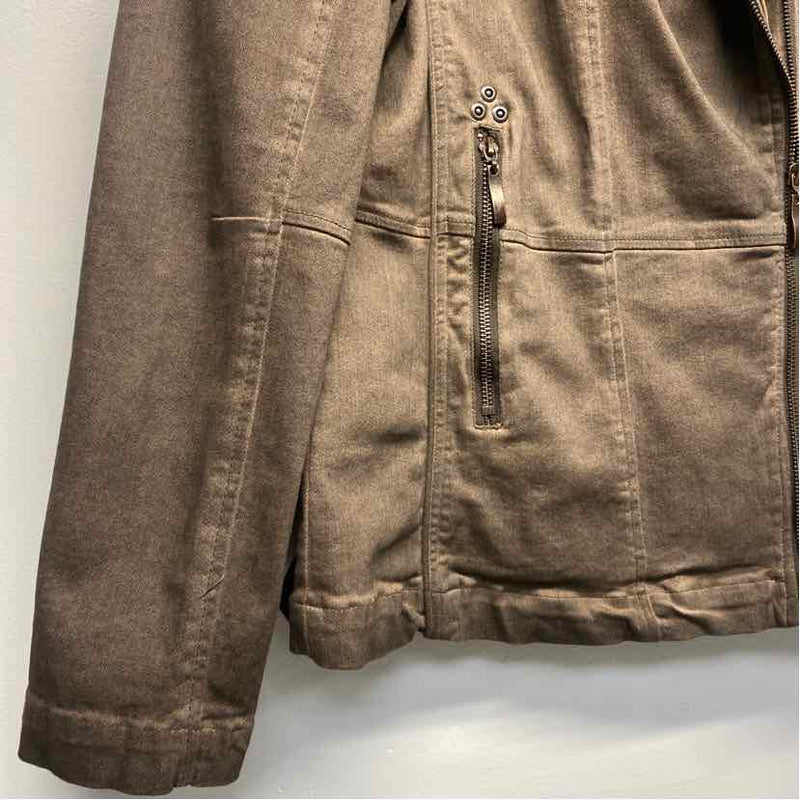 Montanaco Women's Size L Brown Solid Zip Up Jacket