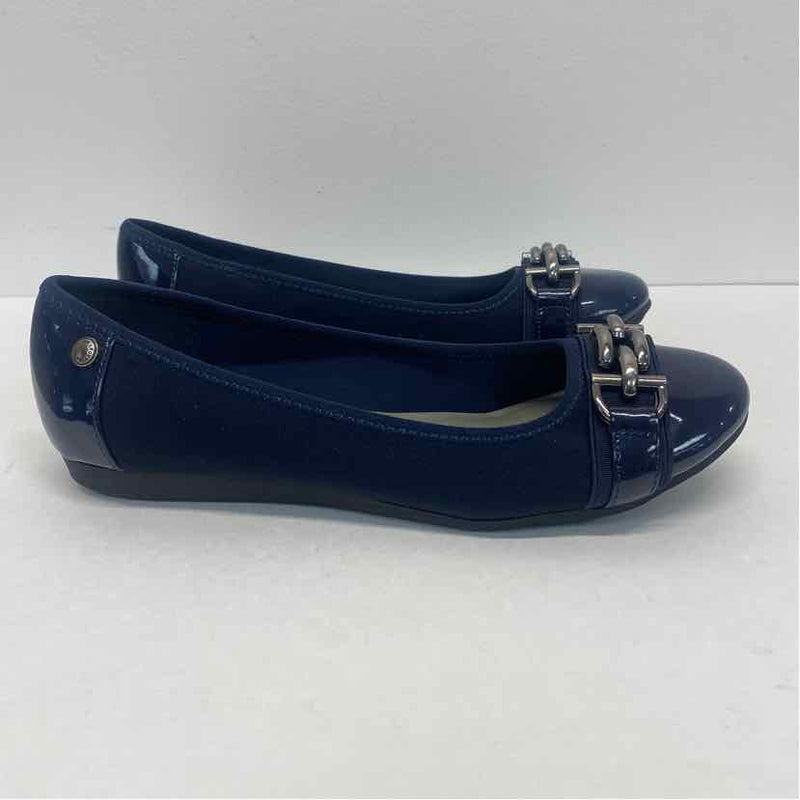 Anne Klein Sport Size 7 Women's Navy Solid Slip On Flats