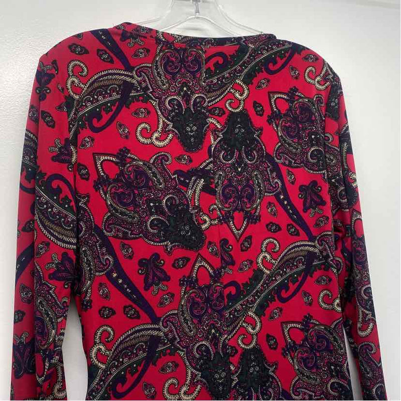 Lauren Ralph Lauren Size 14-L Women's Red-Multi Paisley Sheath Dress