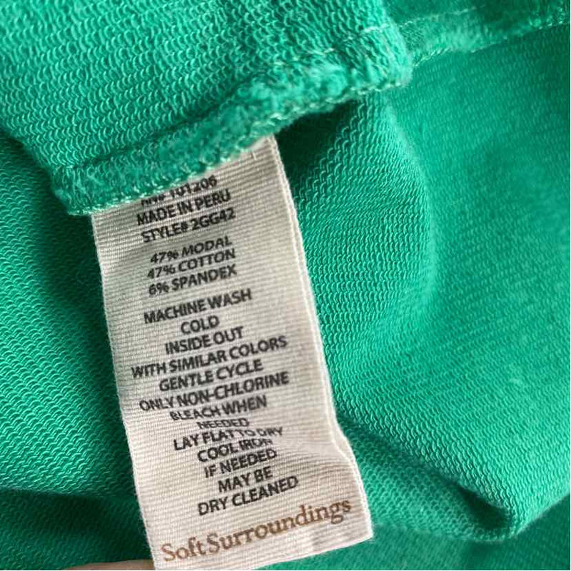 Soft Surroundings Size L Women's Green Solid Shift Dress