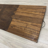 Handmade Brown Walnut Wood Charcuterie Board w Handles