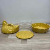 Temptations Yellow-White Ceramic Bakeware