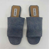 Steve Madden Size 7 Women's Blue Tweed Slide Sandals