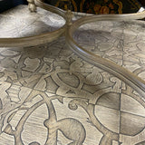Brown-Tan Wood Carved Coffee Table