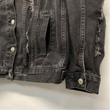 Topshop Women's Size 6-S Black Distressed Button Up Jacket