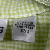 Chico's Size XL-3 Women's Green-White Plaid Button Down Blouse
