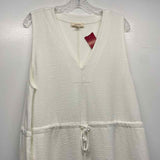 Haven Well Within Size Xl Women's White Solid Sleeveless Fit And Flare Dress