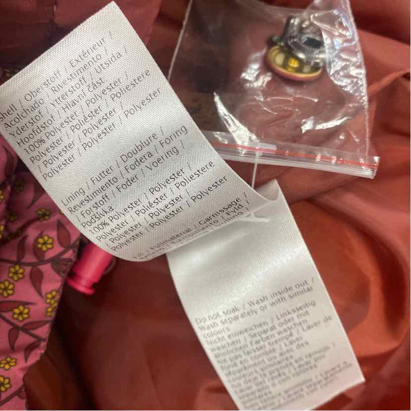 Numph Women's Size L Purple-Pink Floral Puffer Coat