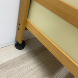 Rolling Off White Cabinet with wood Frame