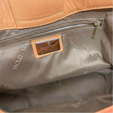 Paolo Masi Orange Leather Floral Satchel Handbag