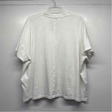 Mersea Size OS-XL Women's White Solid T-Shirt Short Sleeve Top