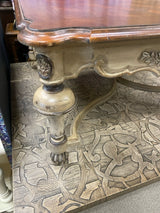 Brown-Tan Wood Carved Coffee Table