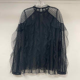 BCBGMaxazria Size L Women's Black Pattern Blouse