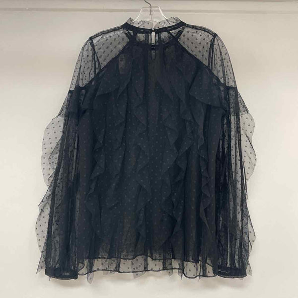 BCBGMaxazria Size L Women's Black Pattern Blouse