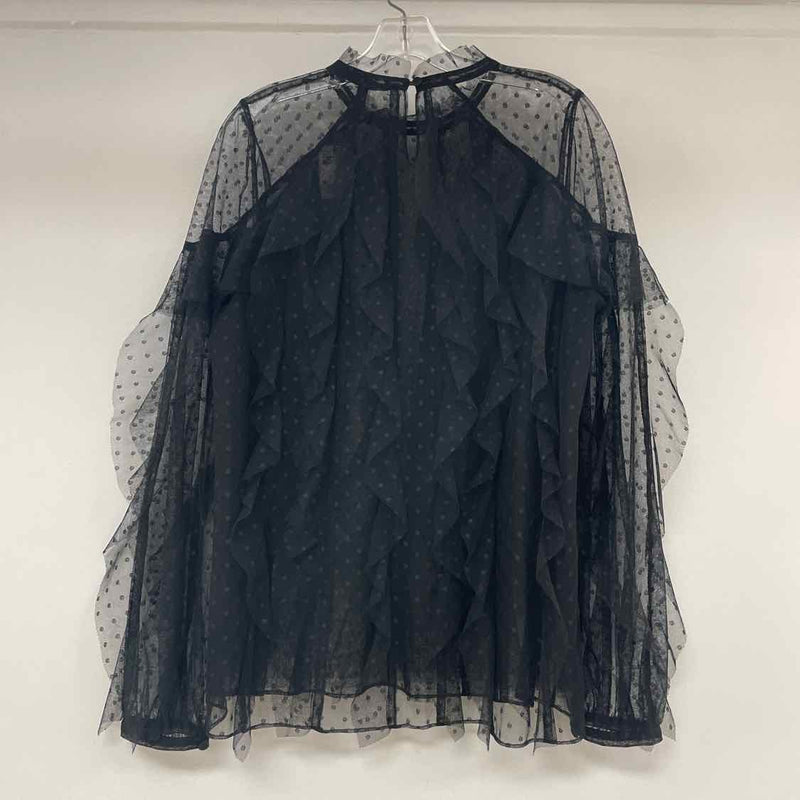 BCBGMaxazria Size L Women's Black Pattern Blouse