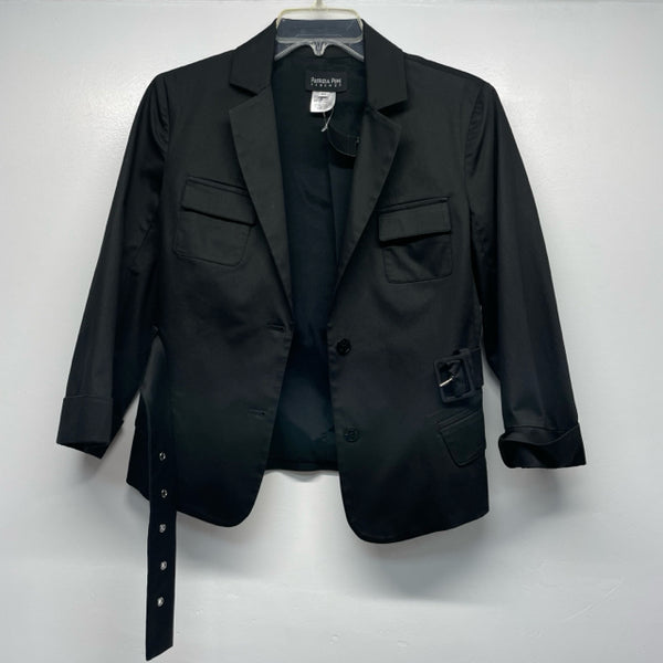 Patrizia Pepe Women's Size 44 ( 8) M Black Solid 3/4 Sleeve Jacket