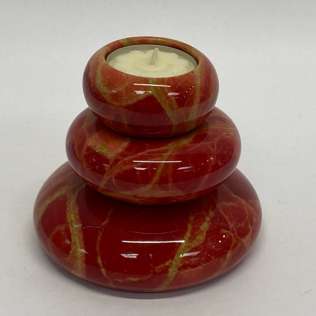 Made in Italy Votive Red Marble Candle Holder(s) - Set of 3