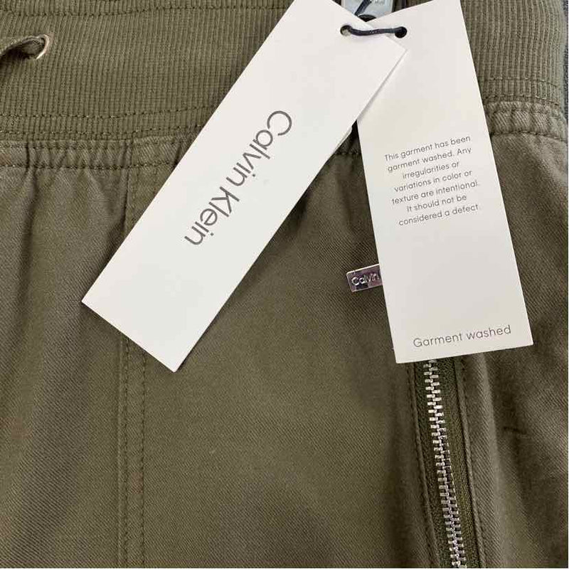 Calvin Klein Size S-4 Women's Green Solid Cargo Pants
