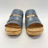 Kork-Ease Size 7 Women's Light Blue Solid Wedge Sandals