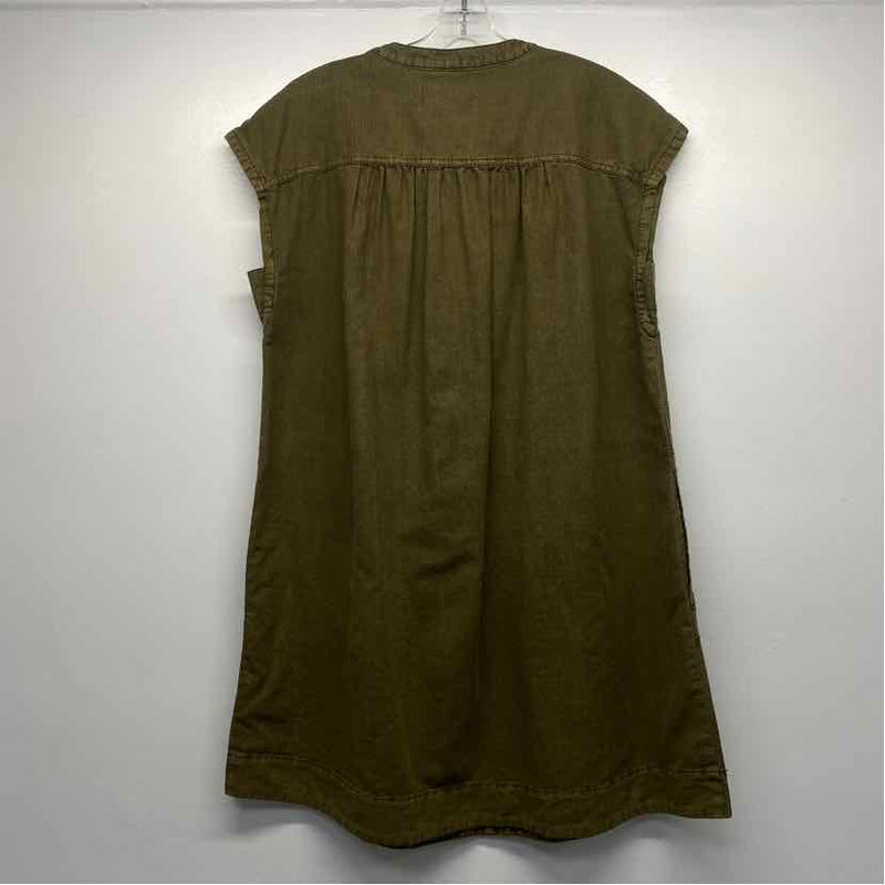 By Anthropologie Size M Women's Green Solid Tunic Dress