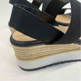 Madden NYC Size 8 Women's Black-Tan Color Block Platform Sandals