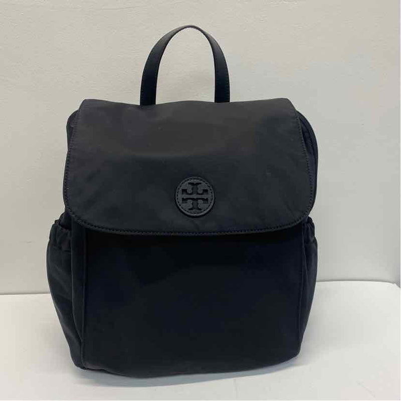 black leather tory burch backpack Tory Burch Black Solid Nylon Backpack – Treasures Upscale Consignment