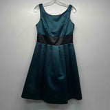 Max & Cleo Size 10-M Women's Teal-Black Color Block Fit And Flare Dress