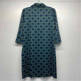 Gretchen Scott Size M-L Women's Navy-Green Geometric Shift Dress