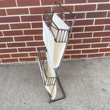 Iron Magazine Rack w 2 Canvas Pockets