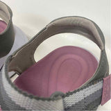 Aetrex Size 7.5-8 Women's Gray Stripe Strappy Sandals