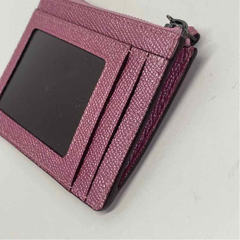 Coach Pink Leather Shimmer Coin Purse