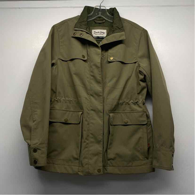 Duck Camp Women's Size M Green Solid Military Jacket