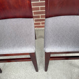 Set of 4  Brown-Gray Solid Wood Solid Chair