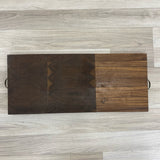 Handmade Brown Walnut Wood Charcuterie Board w Handles