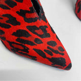 Jeffrey Campbell Size 8 Women's Red-Black Animal Print High Heel Booties