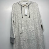 Soft Surroundings Size L Women's Light Gray Tweed Maxi-Long Sleeve Dress