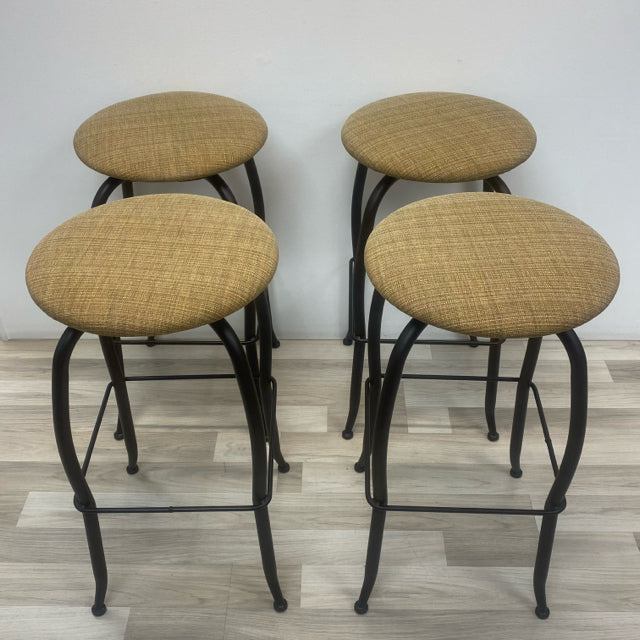 Set of 4 Amisco Swivel Brown Metal Counter Height Stool