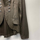 Angela Mara Women's Size S Brown Solid Military Jacket