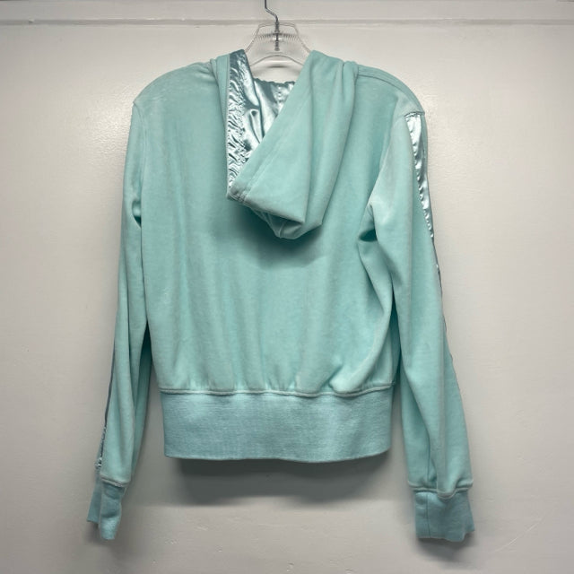 Bebe Size M Women's Aqua Patchwork Track Jacket Activewear Top