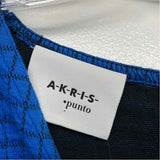 Akris Punto Size 14-L Women's Blue Pattern Sheath Dress
