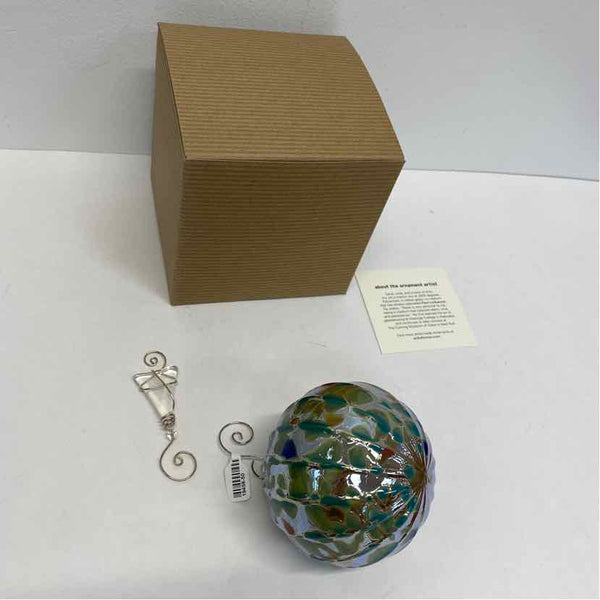 Artful Home Hanging Teal-Mullticolor Glass Ball Ornament - Silver Linings #10