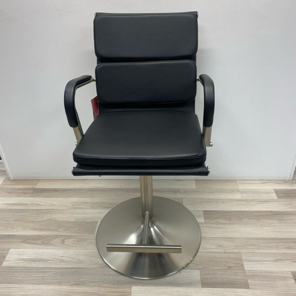 Bayside Swivel Black Faux leather Adjustable Stool