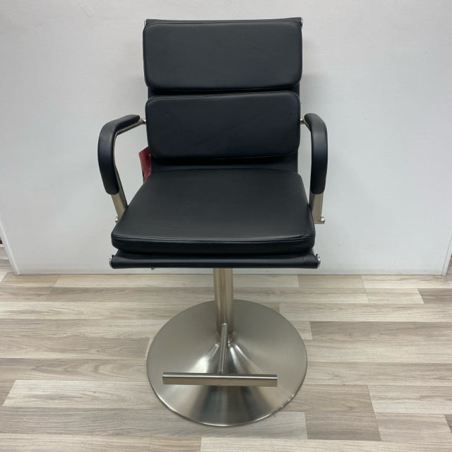 Bayside Swivel Black Faux leather Adjustable Stool