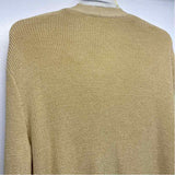 St. John Size M Women's Gold Solid Button Up Sweater