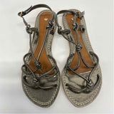Leifsdottir Size 5.5 Women's Pewter Solid Strappy Sandals