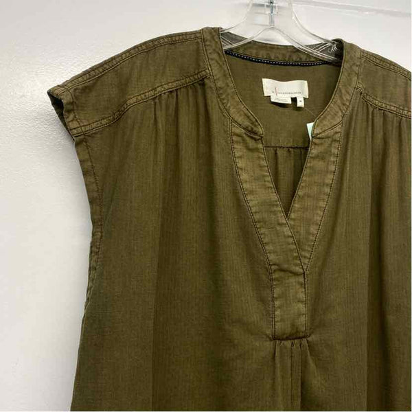 By Anthropologie Size M Women's Green Solid Tunic Dress