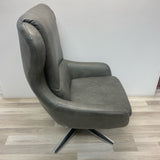 Swivel Gray Leather Chair