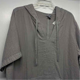 Carbon 2 Cobalt Size Xl Women's Gray Solid Shift Short Sleeve Hoodie Dress