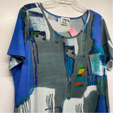 Parsley & Sage Size L Women's Blue-Multi Patchwork Maxi Dress