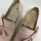 Tods Size 37-6.5 Women's Light Pink Solid Espadrille Shoes